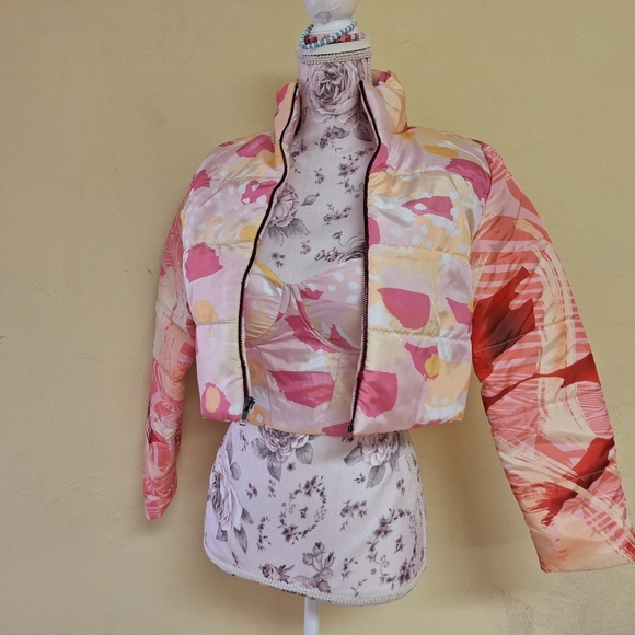 Ana Maria Guiulfo 2 pc pink yellow bustier ski Bunny puffer...